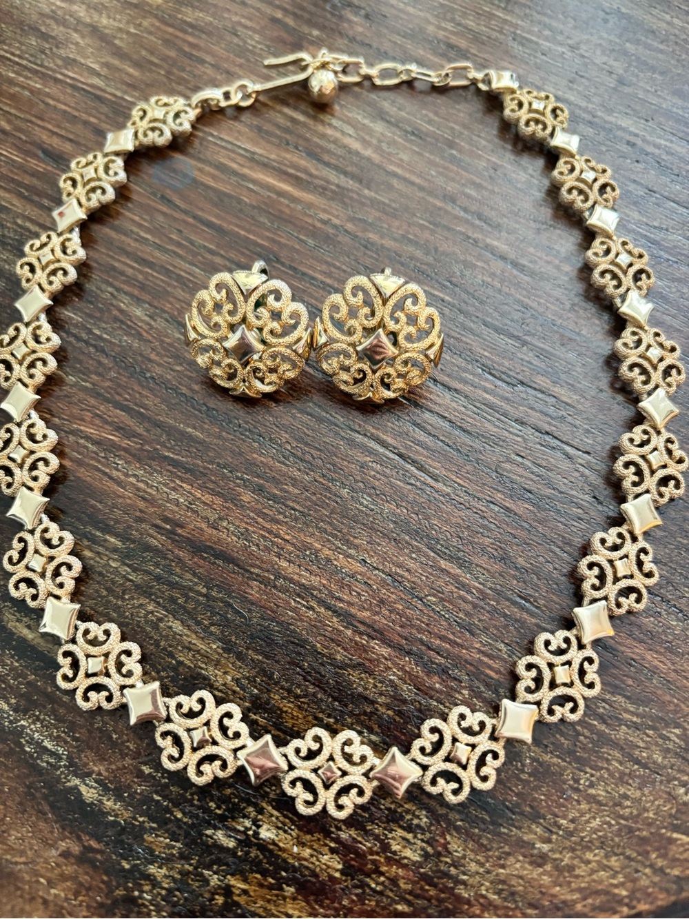 Avon necklace and earrings.